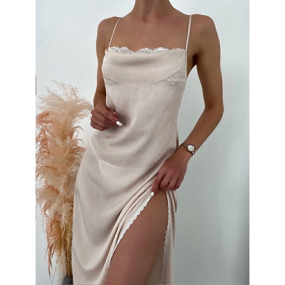 Sexy Lace Trim Cami Night Dress
